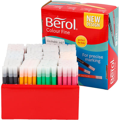Berol colourfine, lijndikte 0,3-0,7 mm, diverse kleuren, 288 stuk 1 doos