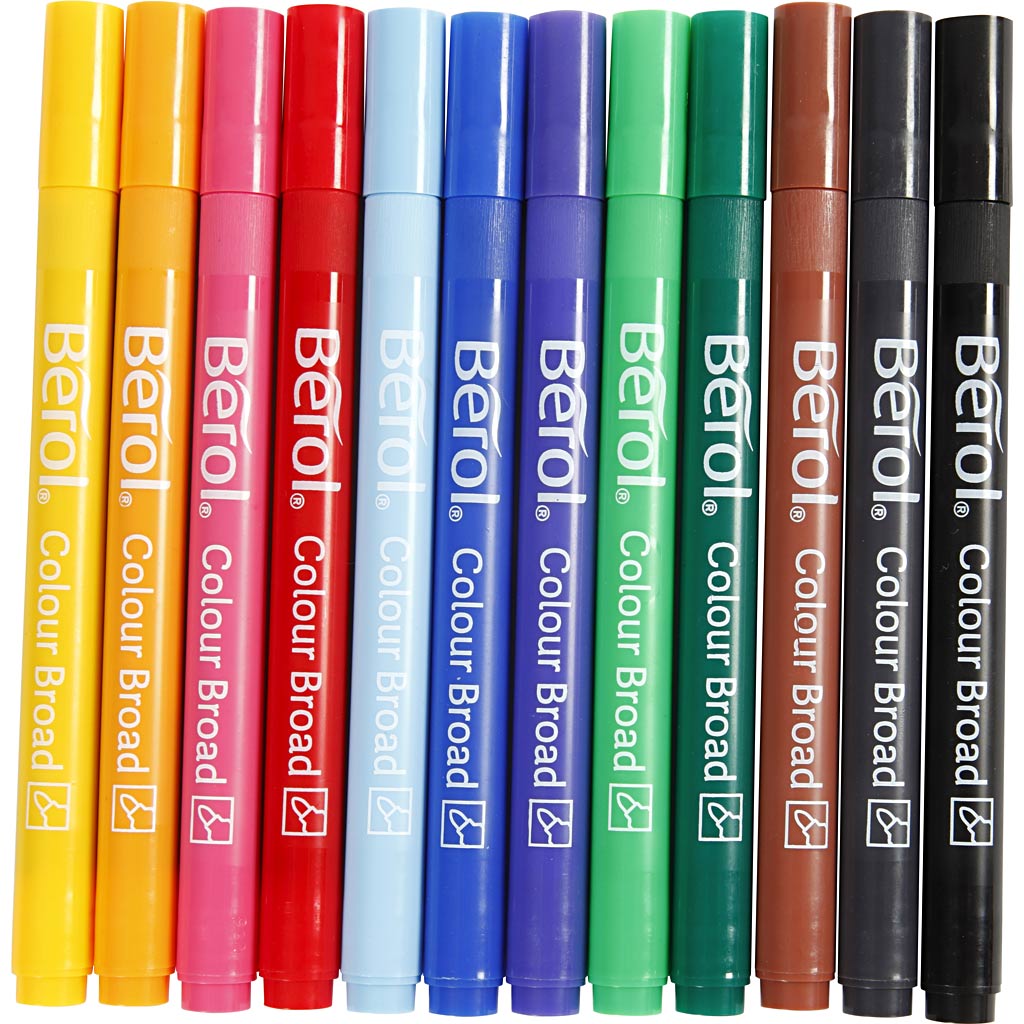 Berol stift, d 10 mm, lijndikte 1-1,7 mm, diverse kleuren, 12 stuk 1 doos