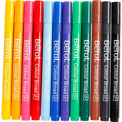 Berol stift, d 10 mm, lijndikte 1-1,7 mm, diverse kleuren, 12 stuk 1 doos