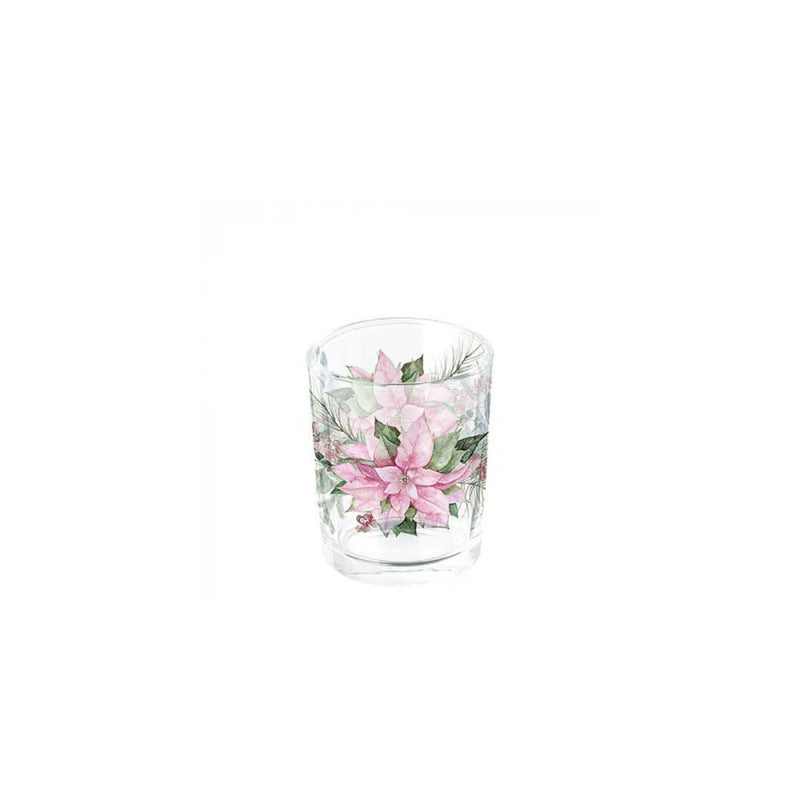 Ambiente theelichthouder pink poinsettia
