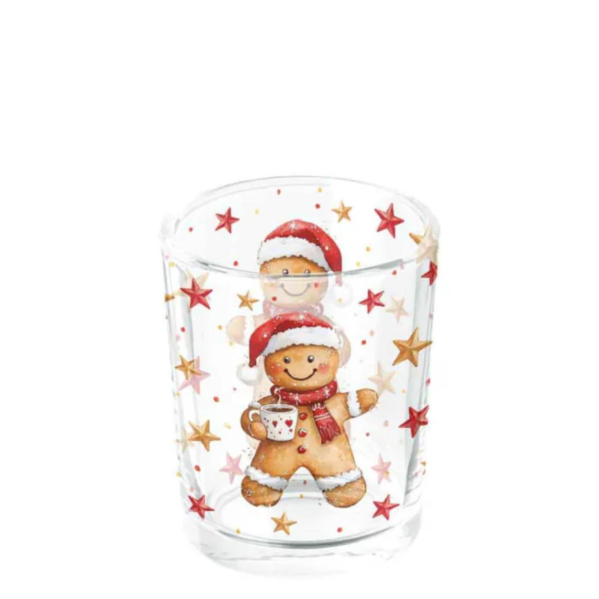 Ambiente theelichthouder cocoa and cookie dia.5,5x6.6cm glas