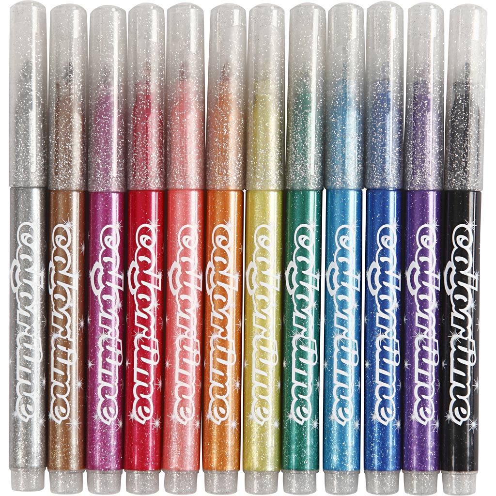 Colortime glitterstiften, 12st.