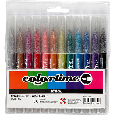 Colortime glitterstiften, 12st.