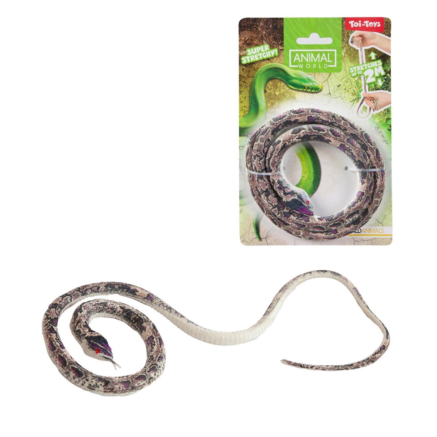 Toi-toys animal world levensechte slang rekbaar 60cm 8 assorti