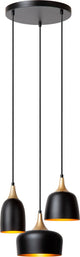 Lucide chayanne - hanglamp - ø 30 cm - 3xe14 - zwart