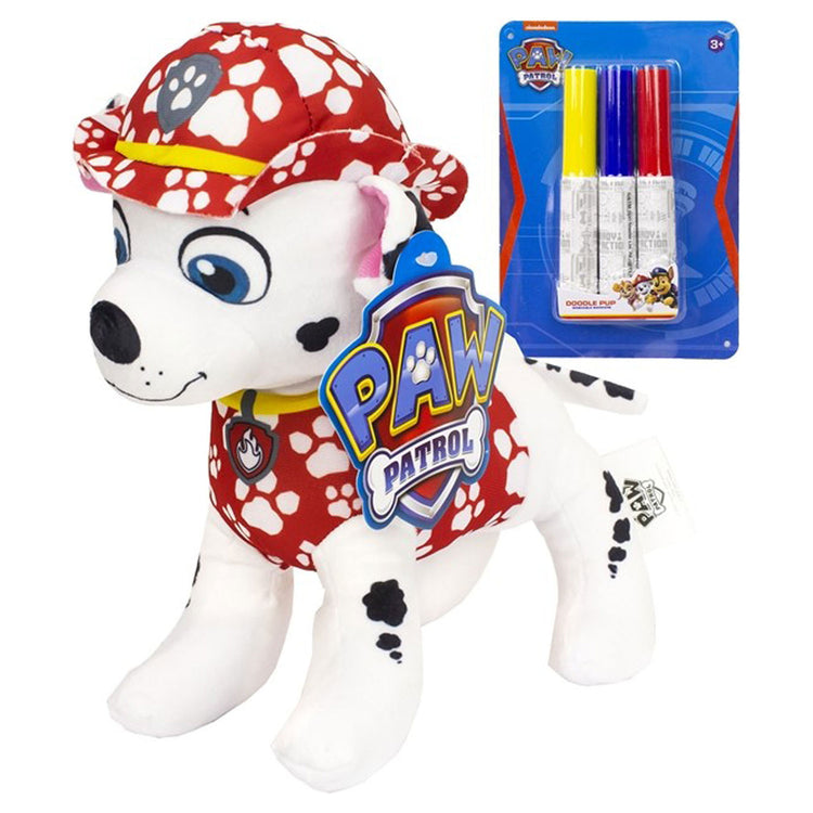 Sambro paw patrol inkleur knuffel met stiften - marshall