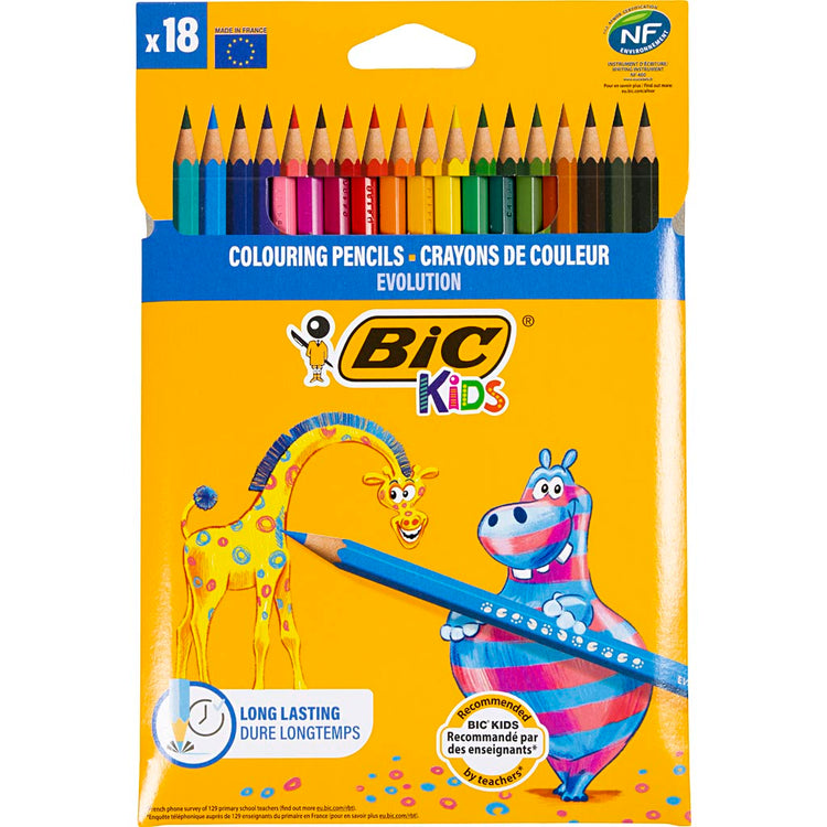 Http: www.cchobby.nl bic-evolution-kleurpotloden-zeskantig-l-17-5-cm-vulling-3-mm-diverse-kleuren-18-stuk-1-doos