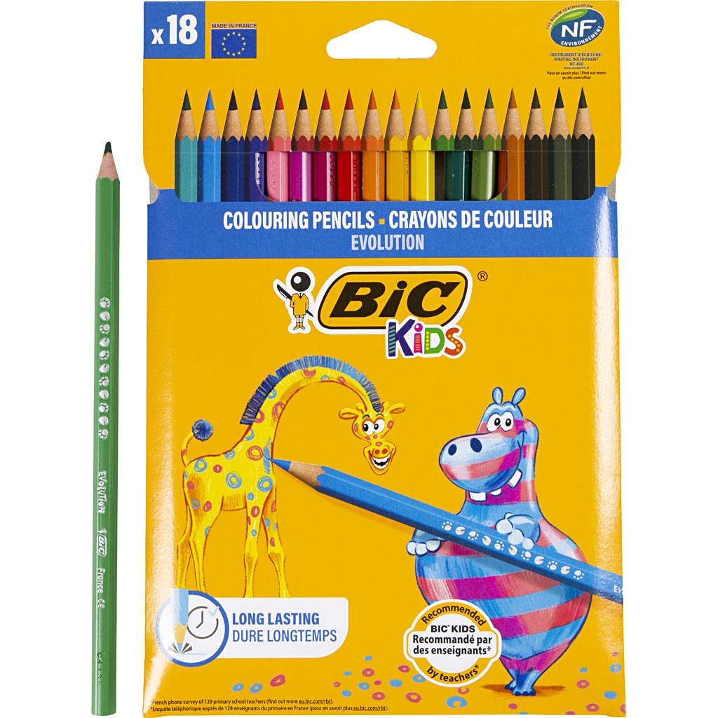 Http: www.cchobby.nl bic-evolution-kleurpotloden-zeskantig-l-17-5-cm-vulling-3-mm-diverse-kleuren-18-stuk-1-doos