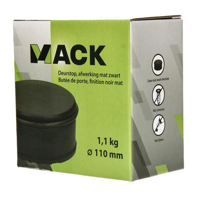 Mack 1069048 - zware deurstop zwart hoog 1,1 kg ø110mm 60mm | 6 stuks