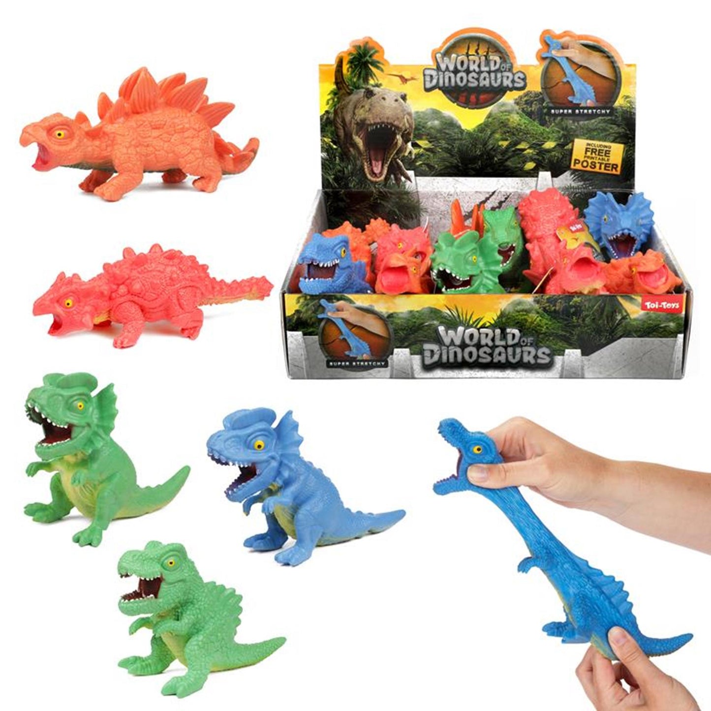 Toi-toys world of dinosaurus kneeddino rekbaar