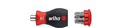 Wiha schroevendraaier met bitmagazijn magnetisch (zwart rood, 6 bits)