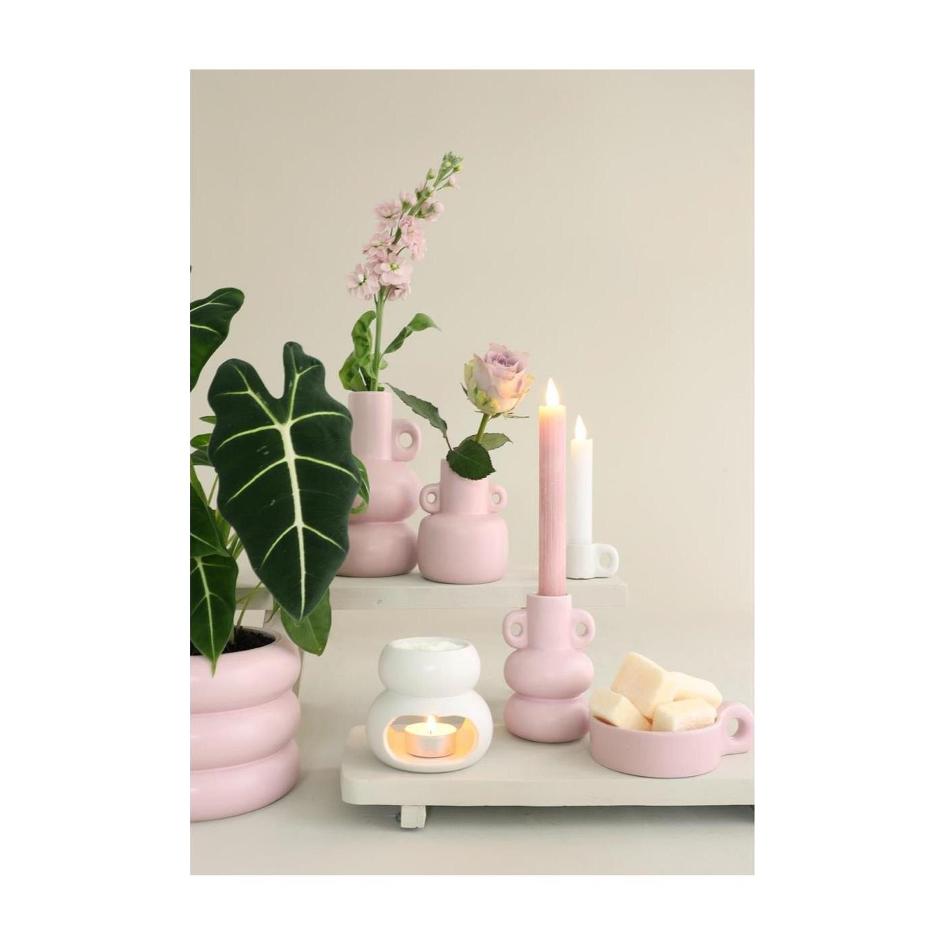 Ideas 4 seasons chubby kaarsenhouder h12cm roze