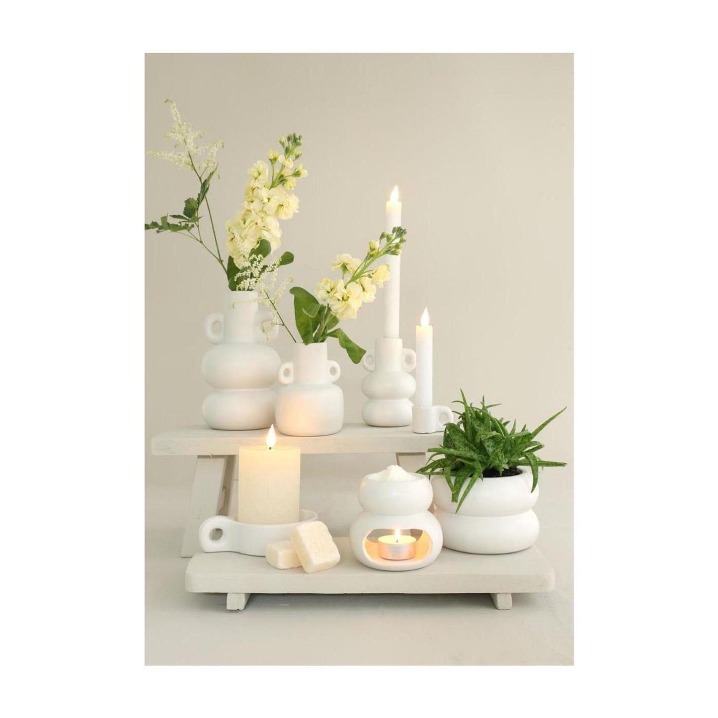 Ideas 4 seasons chubby brander ø10xh9cm off white
