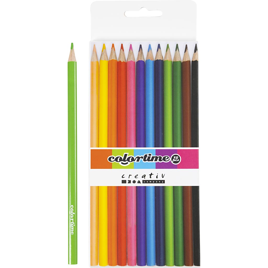 Creativ company kleurpotloden - basiskleuren, 12st.