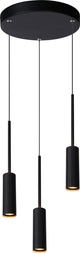 Lucide tubule - hanglamp - ø 26 cm - led - 3x7w 2700k - zwart