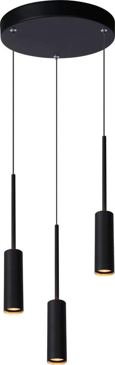 Lucide tubule - hanglamp - ø 26 cm - led - 3x7w 2700k - zwart
