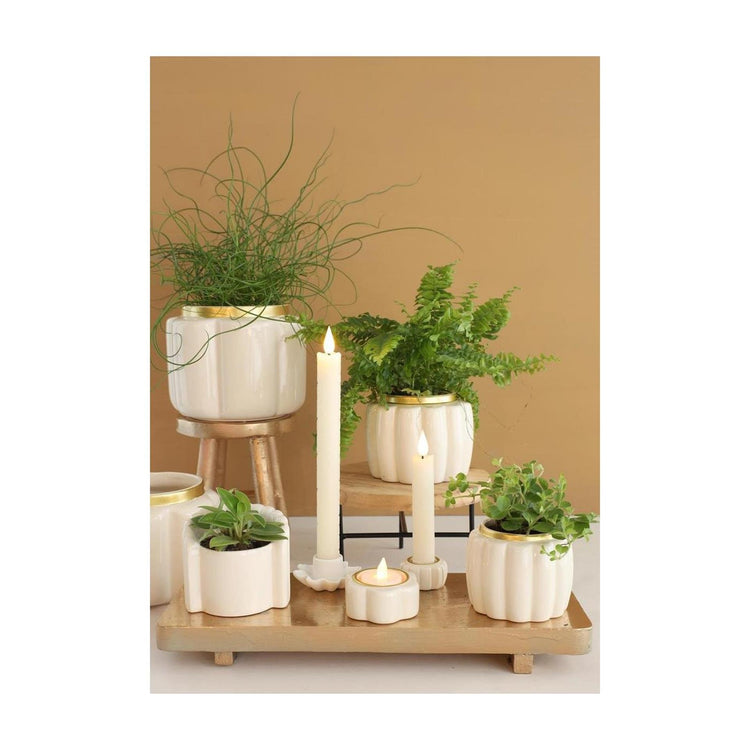 Ideas 4 seasons bloempot pouff crème ø9,5xh7,6cm