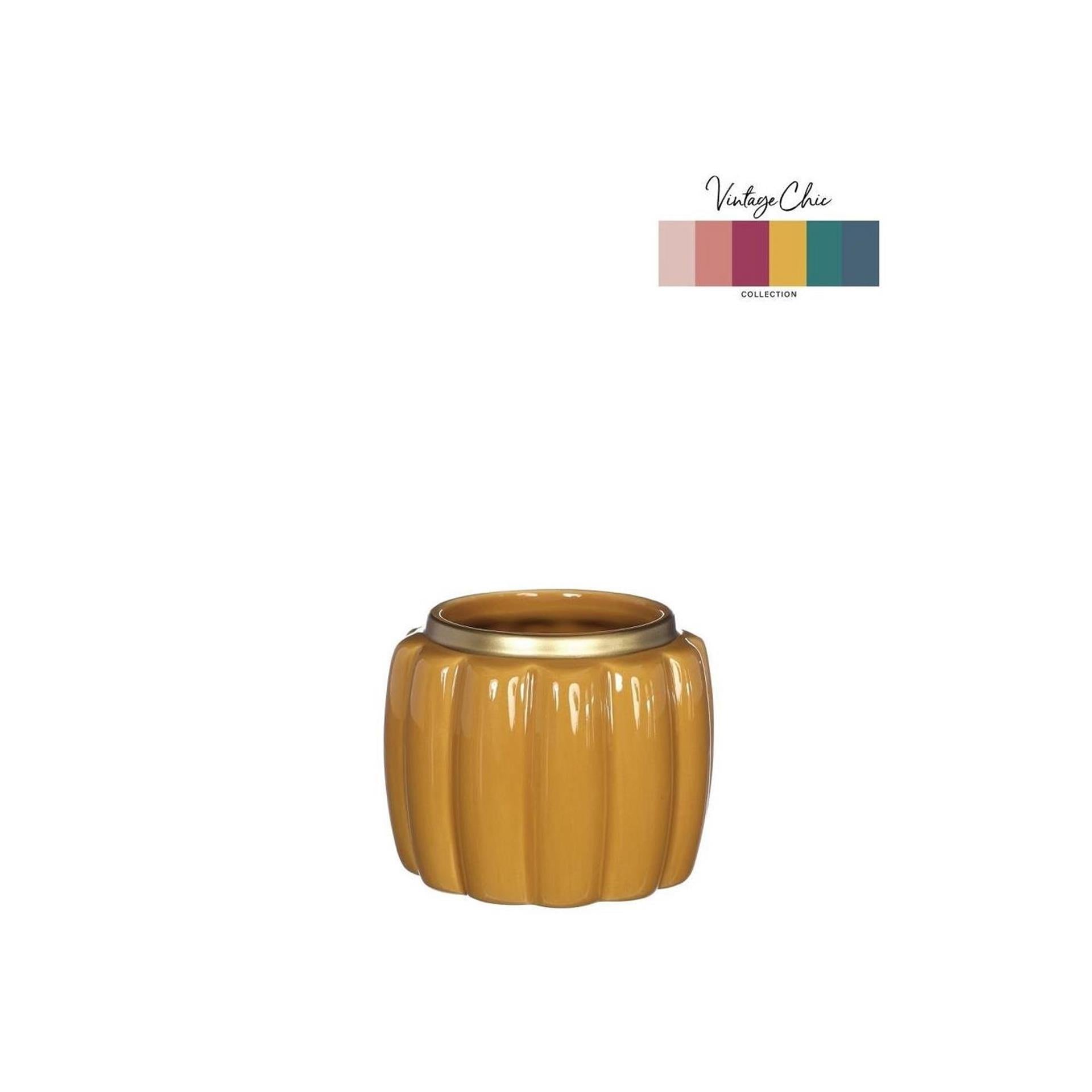 Ideas 4 seasons bloempot pouff mosterd ø9,5xh7,6cm