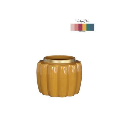Ideas 4 seasons bloempot pouff mosterd ã˜12,6xh9,7cm