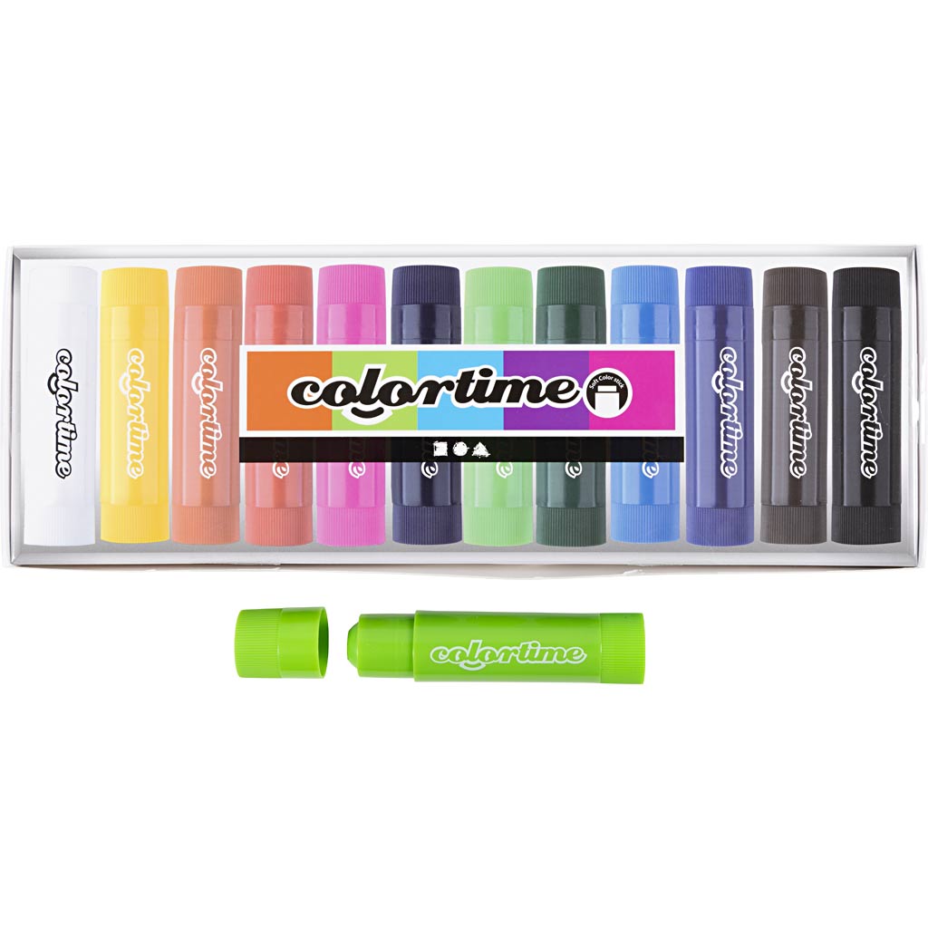 Creativ company soft color stick krijt kleur, 12st.