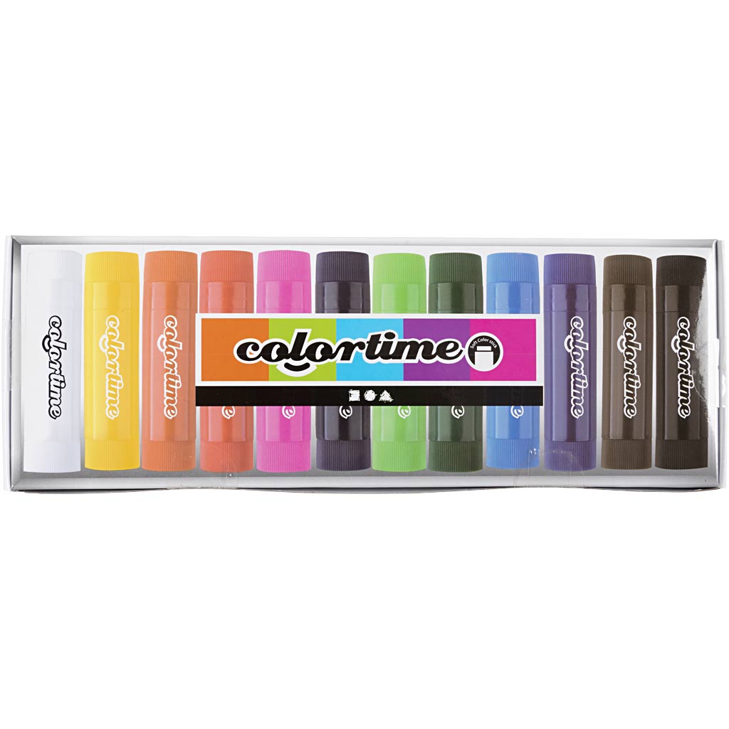 Creativ company soft color stick krijt kleur, 12st.