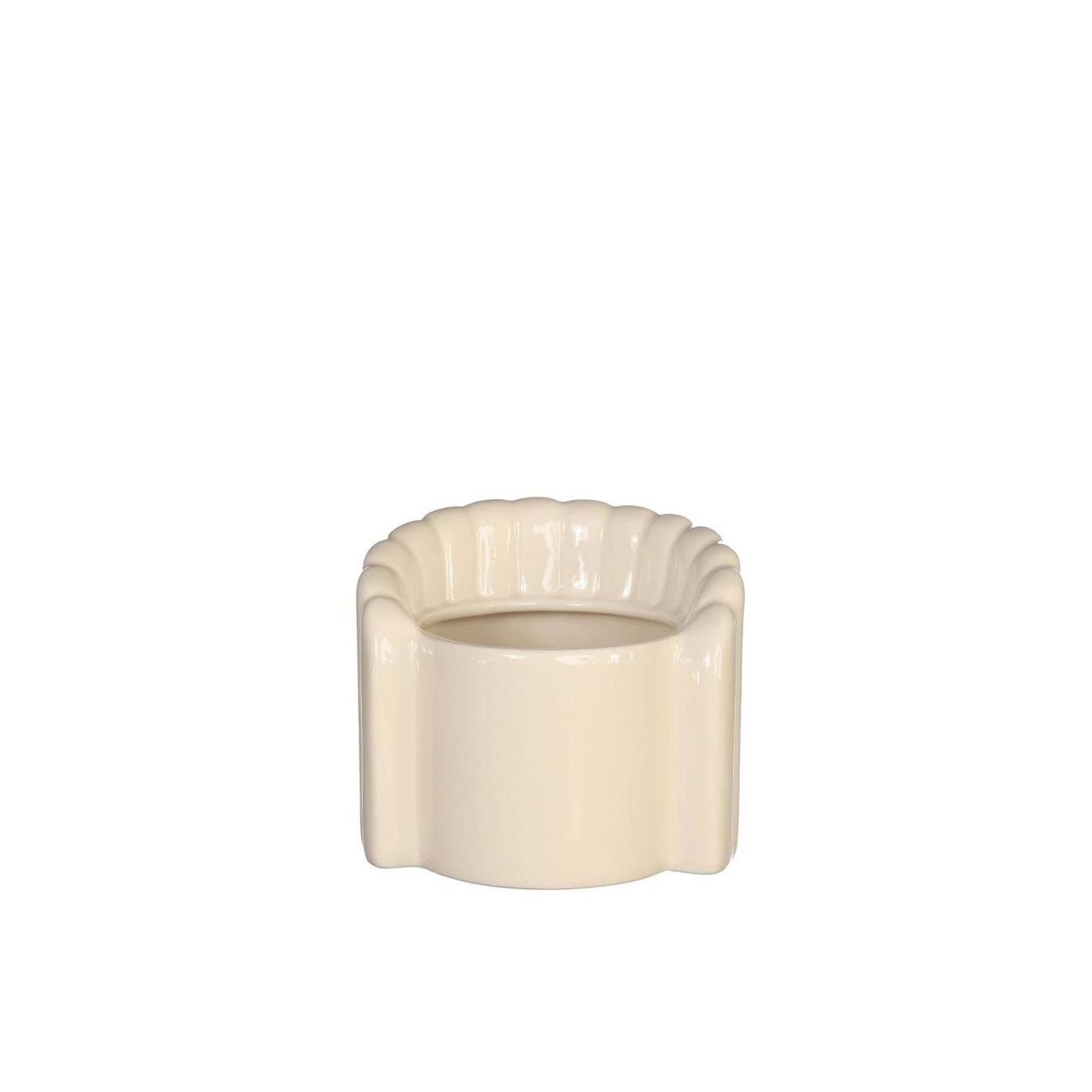 Ideas 4 seasons bloempot pouff stoel crème ø8,4x9x9,5cm