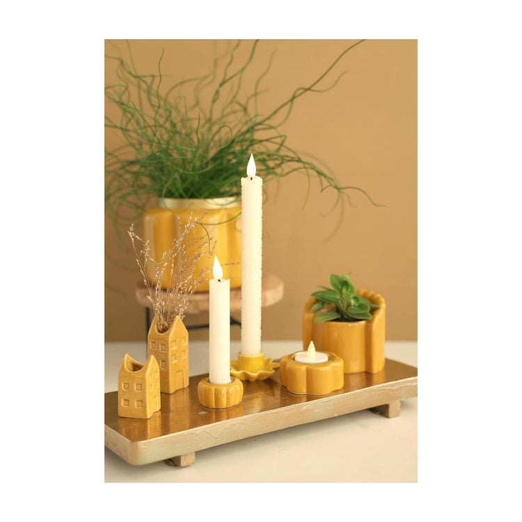 Ideas 4 seasons bloempot pouff stoel mosterd ø8,4xh9cm