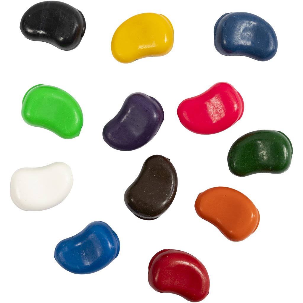 Creativ company krijtjes bonen diverse kleuren, 12st.
