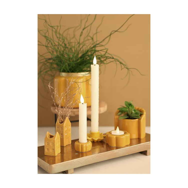 Ideas 4 seasons theelichthouder pouff mosterd ø7xh3,4cm
