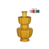 Ideas 4 seasons vaas bellagio mosterd ø11xh20cm - afbeelding 1