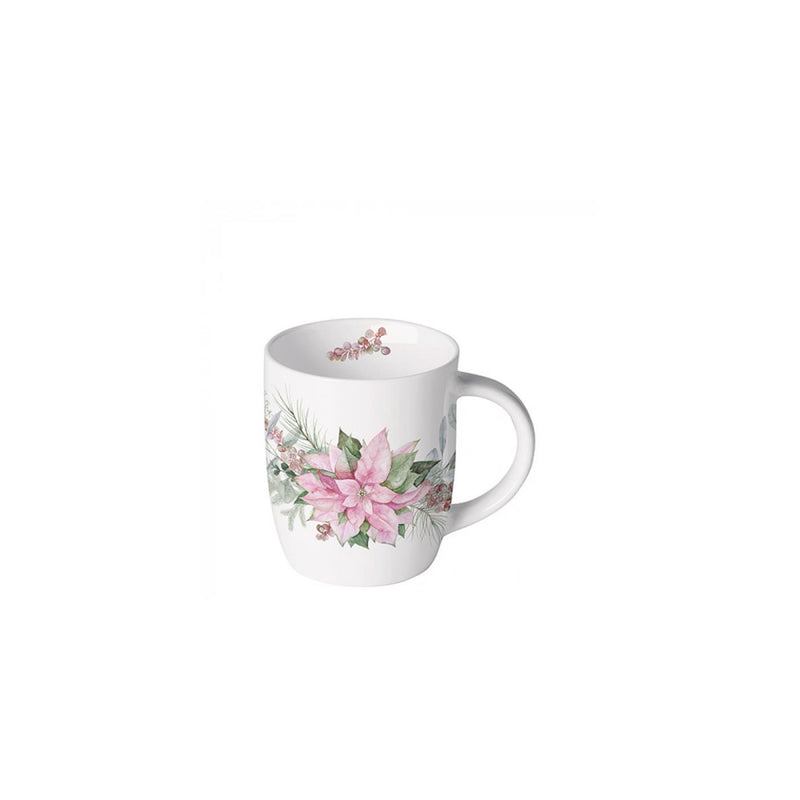 Ambiente mok 200ml pink poinsettia