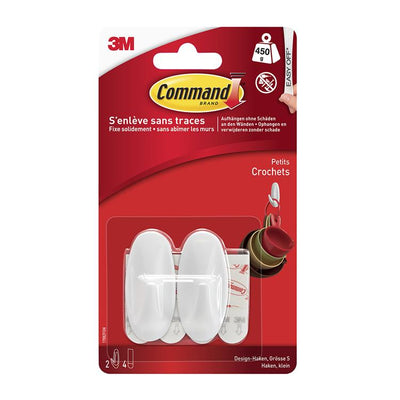 3m 1060950 - cmnd strips en designer haken 17082, klein, 2hks + 4s pk | 6 stuks