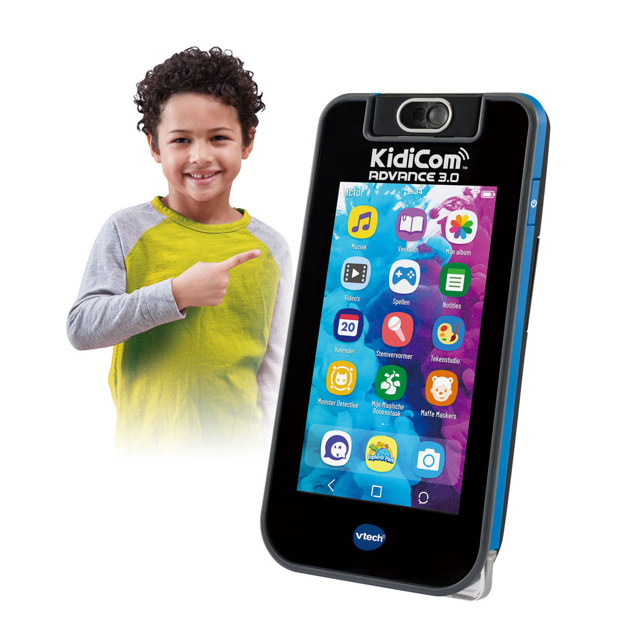 VTech Speelgoedtelefoon KidiCom 3.0 zwart blauw 3-delig