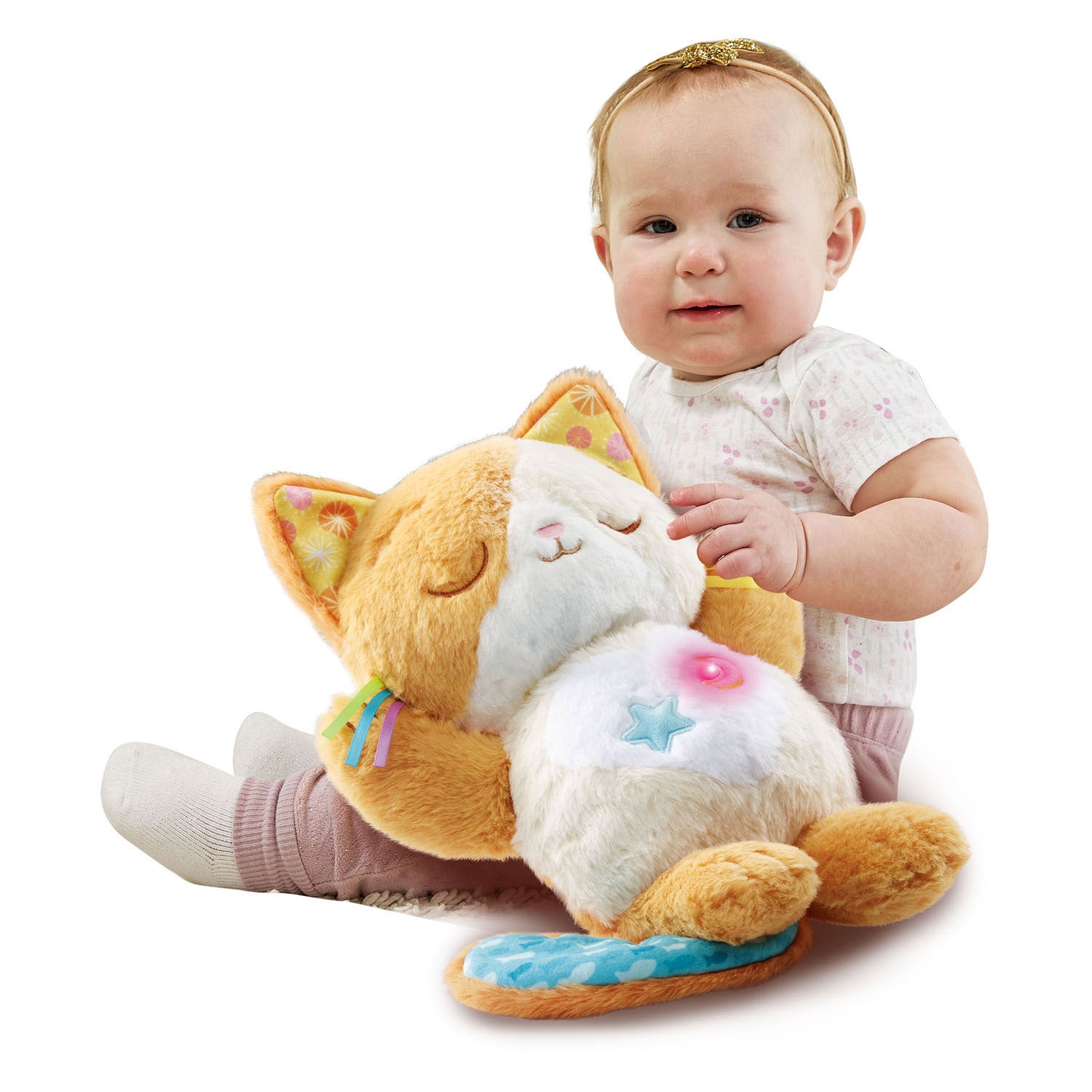 Vtech slaap zacht knuffelkat - knuffel - inclusief slaapgeluidjes, melodietjes ademhalingsbewegingen