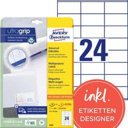 Multifunctionele etiketten avery quickpeel 600 stuks wit