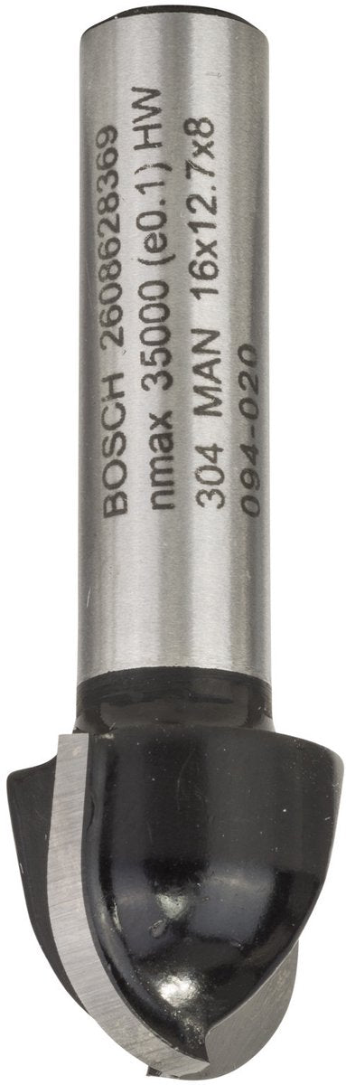 Bosch - halfrondprofielfrezen 8 mm, r1 8 mm, d 16 mm, l 12,7 mm, g 45 mm