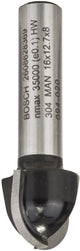 Bosch - halfrondprofielfrezen 8 mm, r1 8 mm, d 16 mm, l 12,7 mm, g 45 mm
