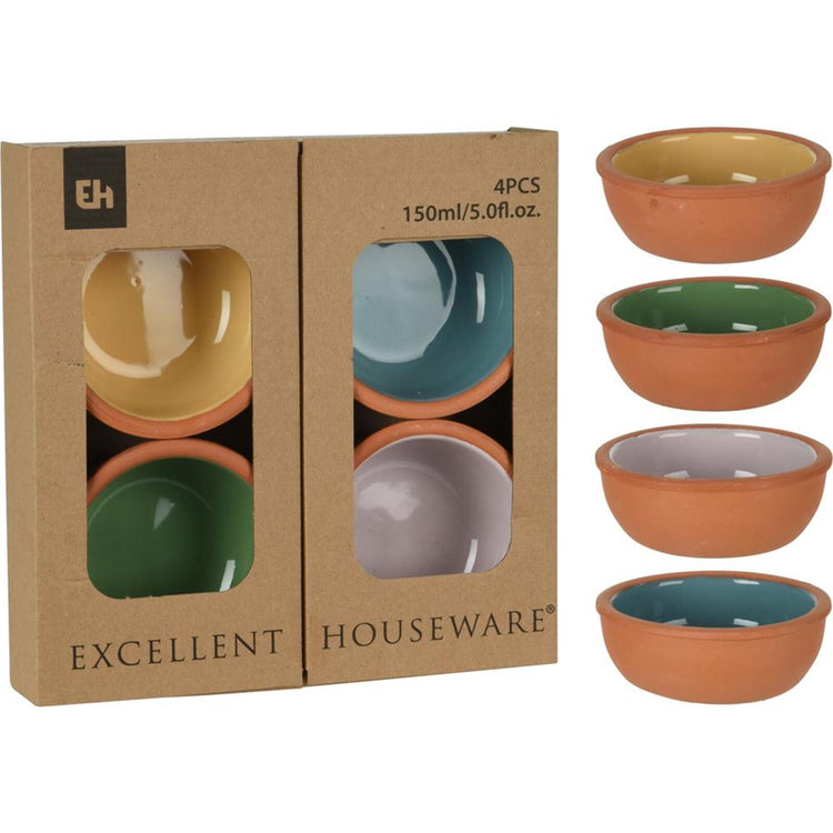 Excellent houseware tapasschaal terracotta 4-delig
