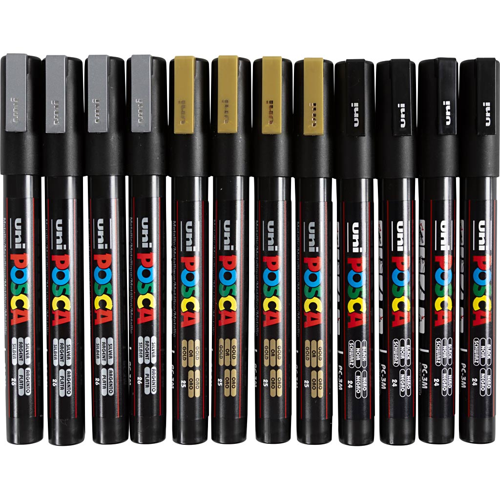 Https: www.cchobby.nl posca-marker-afm-pc-3m-lijndikte-0-9-1-3-mm-fijn-zwart-goud-zilver-12-div-1-doos