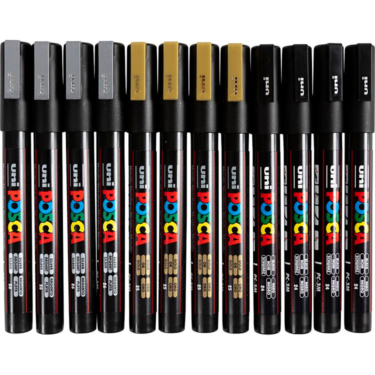 Https: www.cchobby.nl posca-marker-afm-pc-3m-lijndikte-0-9-1-3-mm-fijn-zwart-goud-zilver-12-div-1-doos