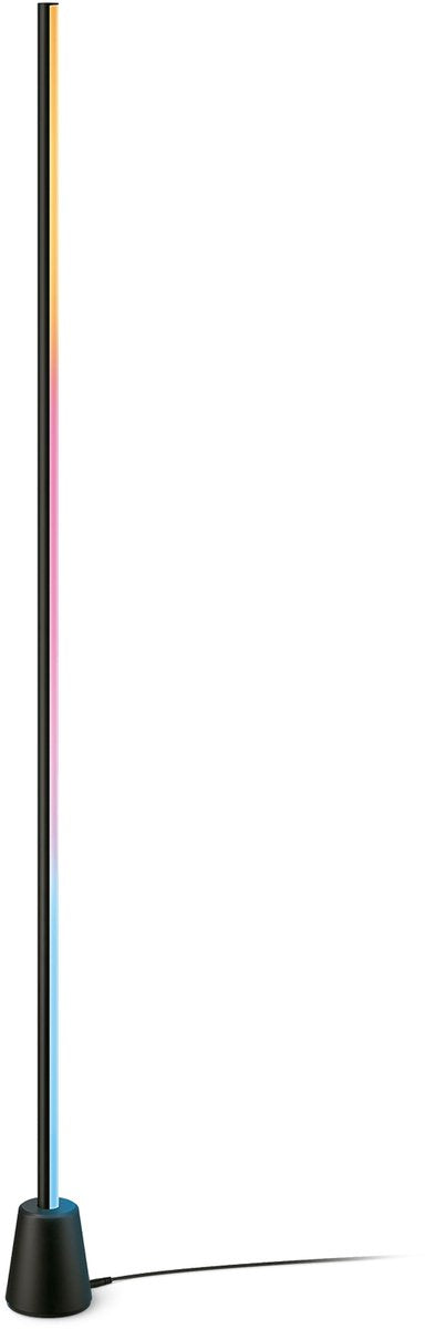 Philips smart lighting - gradient floor lamp - vloerlamp - rgbic - gekleurd en instelbaar wit licht - muzieksynchronisatie - wall washer - hoogte: 140cm - zwart - werkt met de wiz app - wifi
