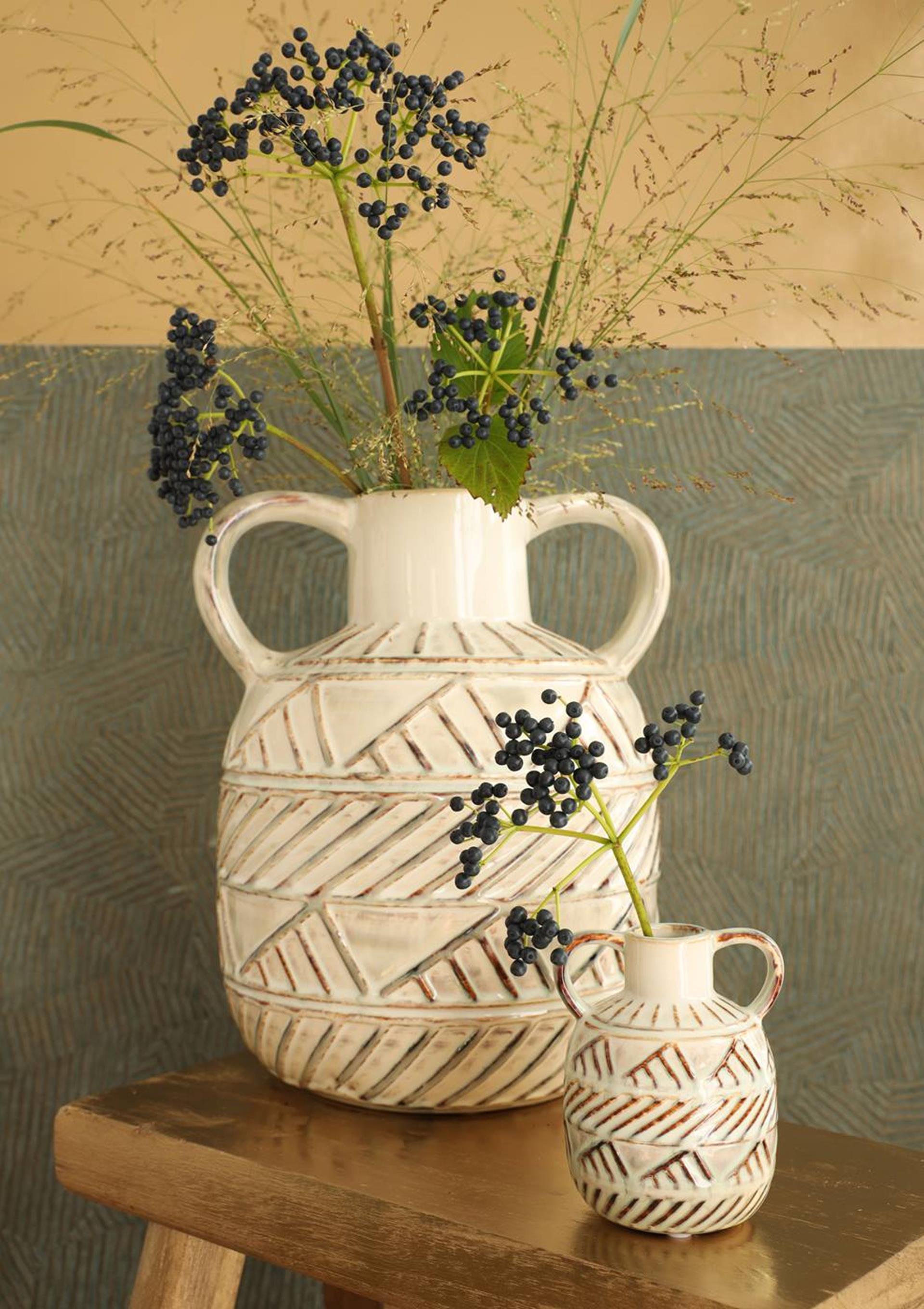 Ideas 4 seasons vaas bali keramiek 25x23x30 cm creme