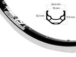 Rigida velg ryde 28 (622) zac-19 32 14 zwart (geslepen)