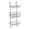 Wenko doucherek revigo 3-laags zwart staal 19x57cm - zonder boren - doucherekje hangend - douchemand - douchecaddy ophangbaar