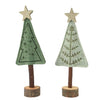 Decoris decoratief kerstboom van vilt, groen 8x4x20cm