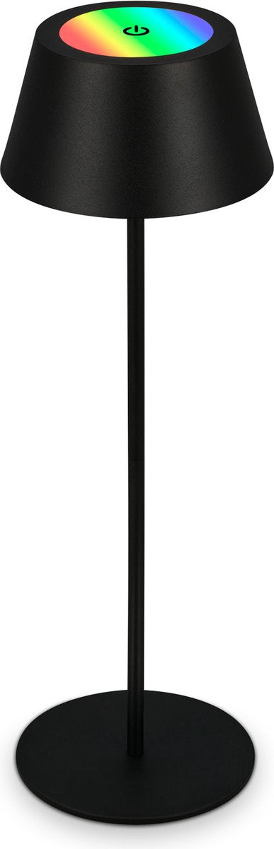 Briloner b.k.licht kiki rgb - tafellamp oplaadbaar - snotloze lamp - dimbaar - voor buiten en binnen - usb-c - in hoogte verstelbaar - ø12cm - zwart