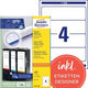 Folder etiketten avery l4761-100 wit 400 etiketten