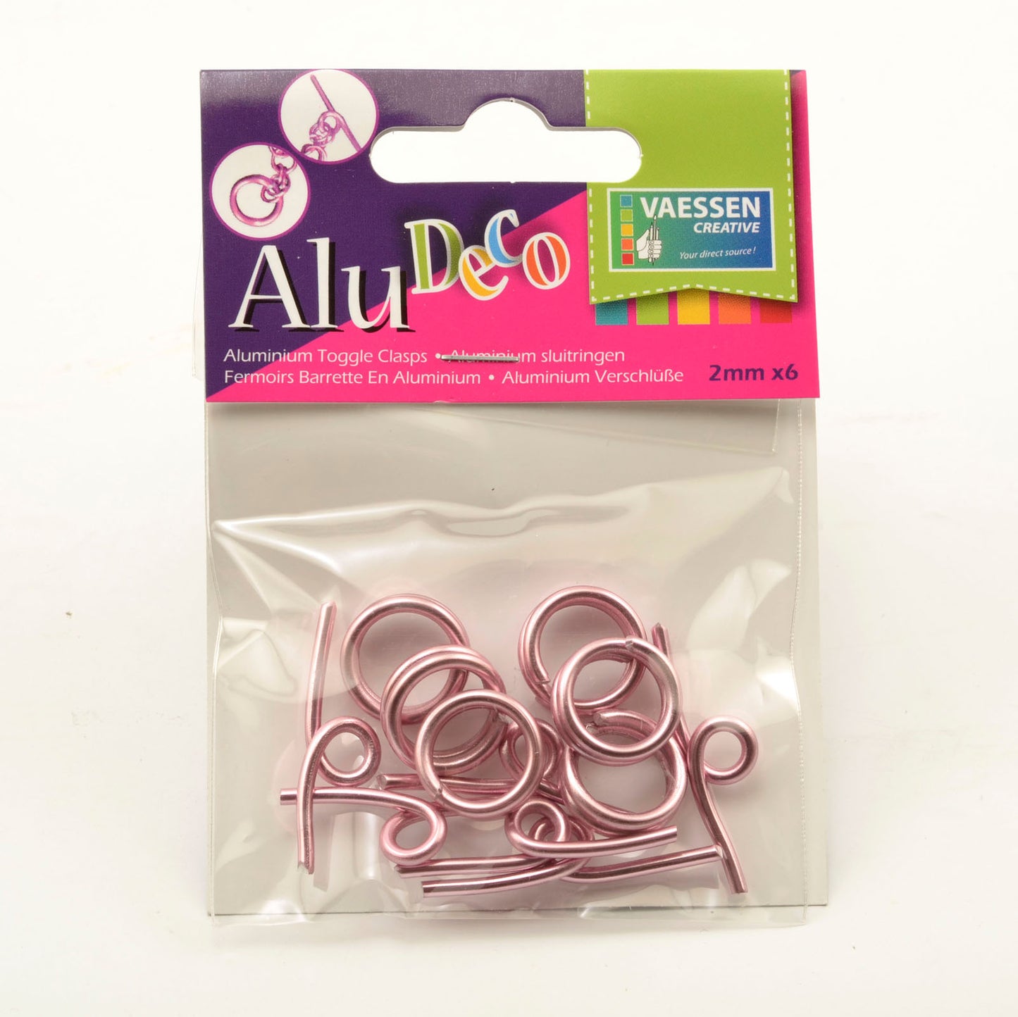Vaessen creative • alu deco toggle clasp 6pcs rose