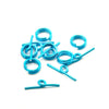 Vaessen creative • alu deco toggle clasp 6pcs turquoise