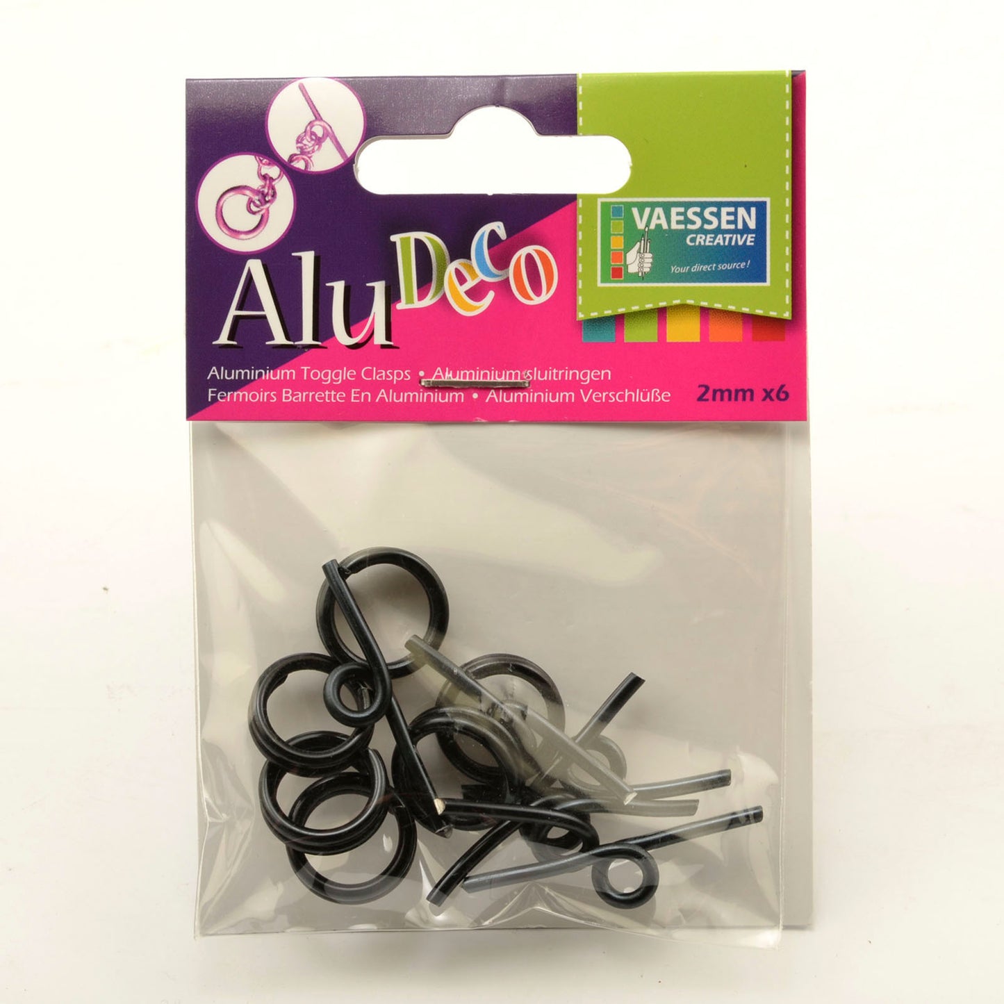 Vaessen creative • alu deco toggle clasp 6pcs black